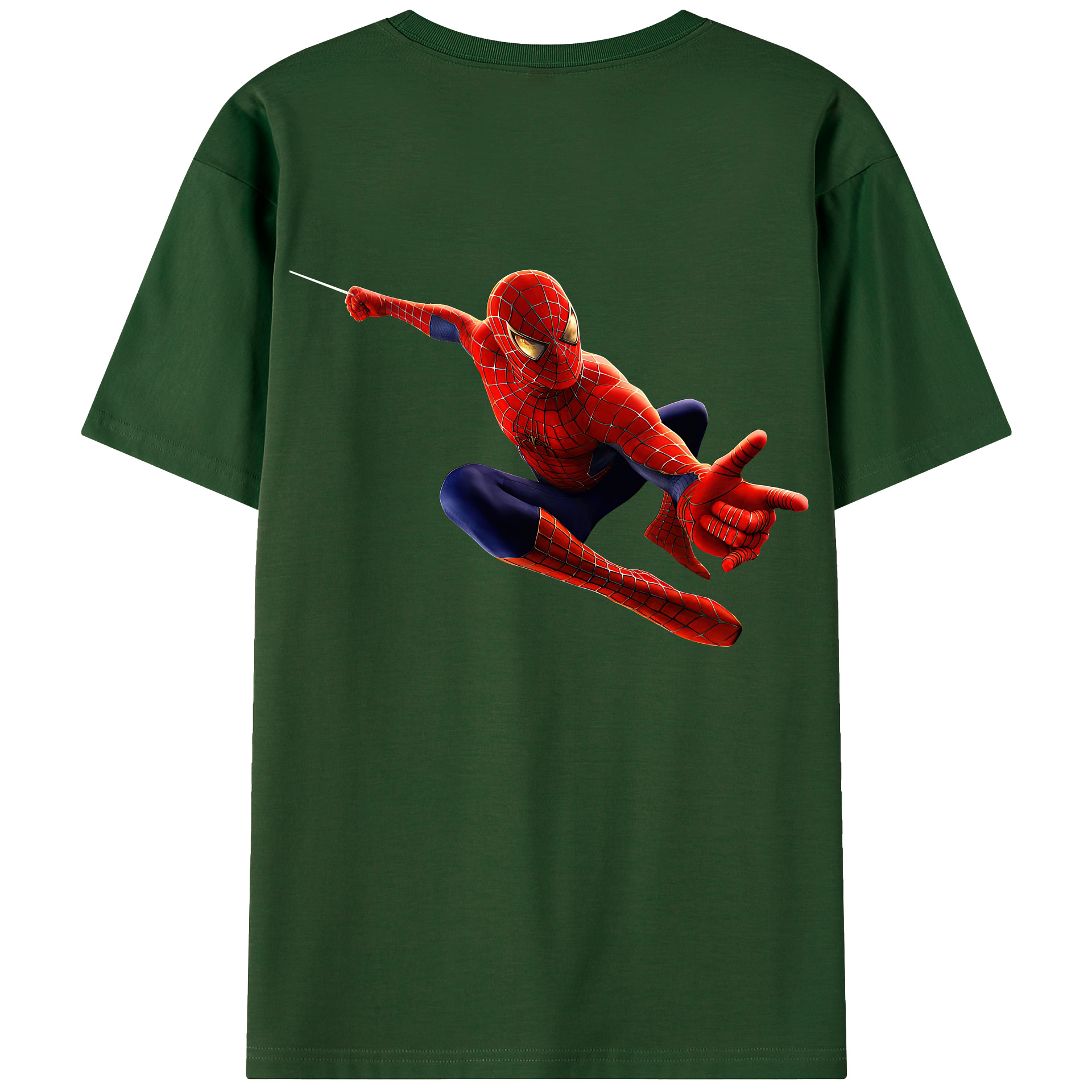 （画像用） Spider Man スパイダーマン 綿100％半袖Tシャツ（背面プリント）